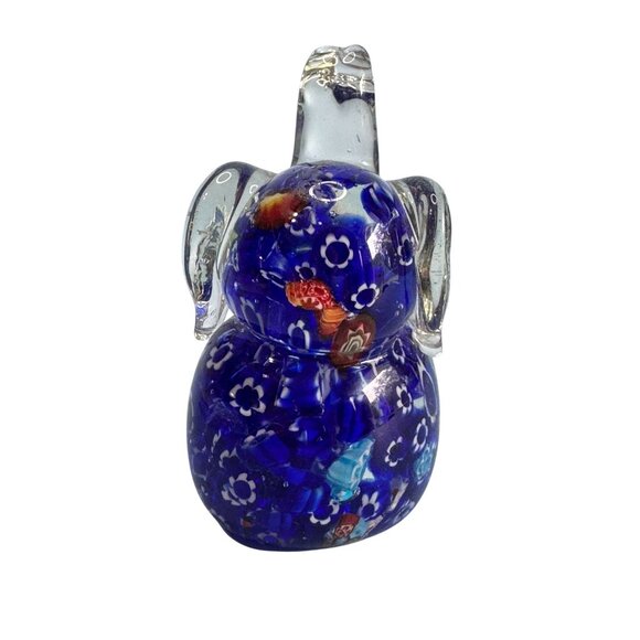 Venetian Millefiori Art Glass Elephant Figurine Paperweight 4.5" - Picture 6 of 7
